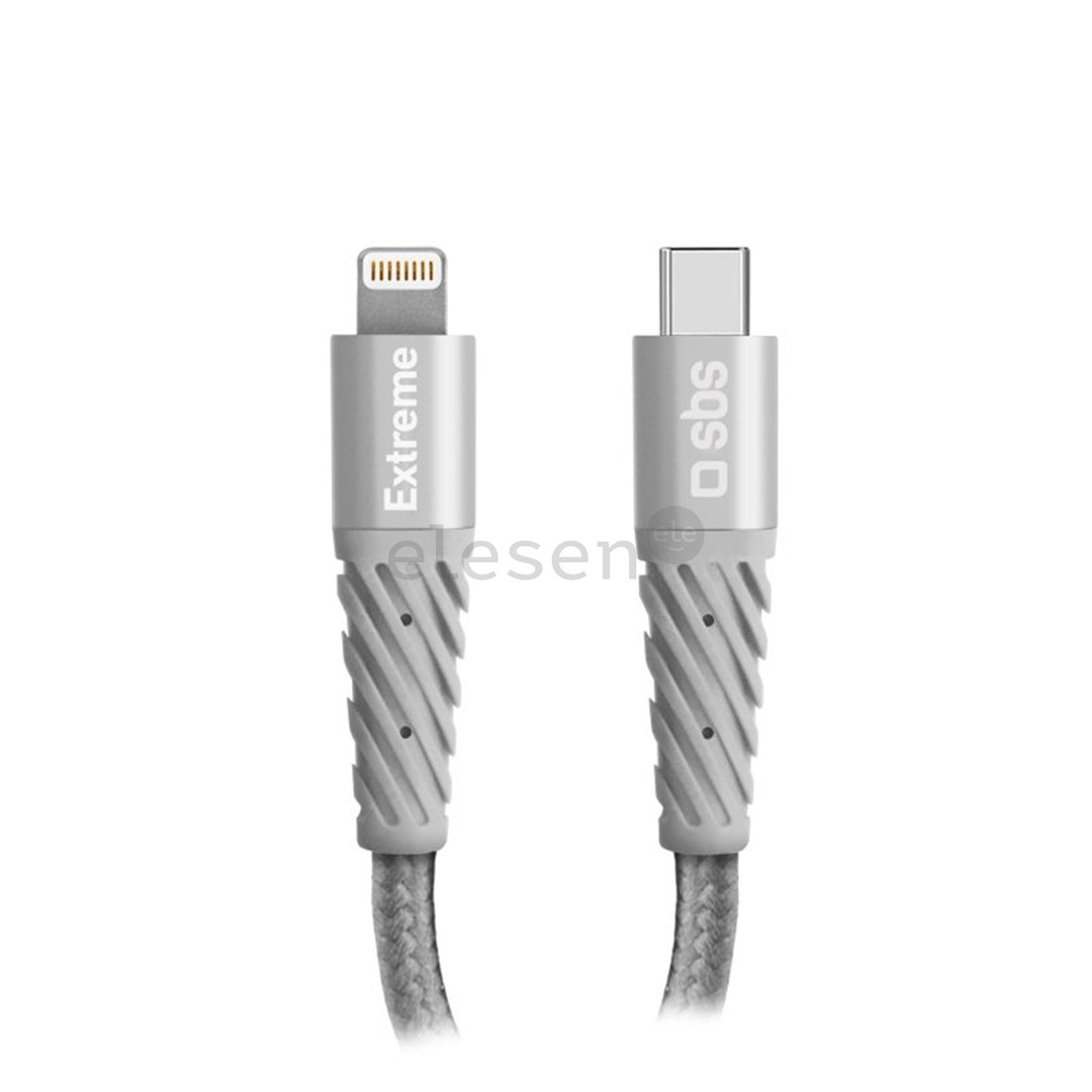Laidas SBS Extreme Charging Cable, USB-C - Lightning, 1,5 m Prekė - TECABLEUNRELTCK