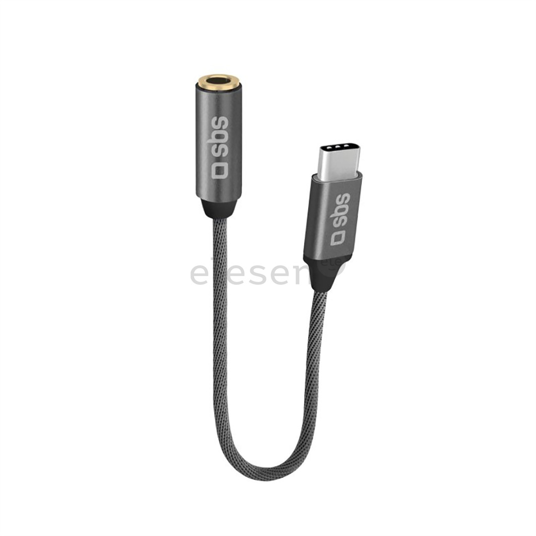 Adapteris SBS, USB-C - 3,5 mm jack, dark gray