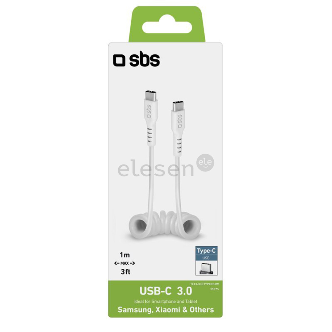 SBS Charging Data Cable, USB-C - USB-C, белый - Кабель Товар - TECABLETYPCCS1W