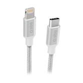 Laidas SBS Silver Metal Braided, USB-C - Lightning Prekė - TECABLELIGTC1BW