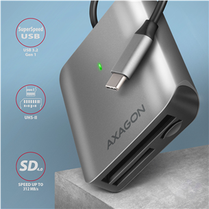 ID kortelių skaitytuvas Axagon USB-C 3.2 3-slots Prekė - CRE-S3C