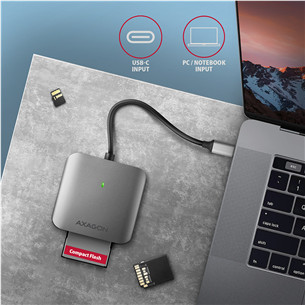 AXAGON Товар - CRE-S3C SuperSpeed USB-C UHS-II Reader, темно-серый - Считыватель карт памяти