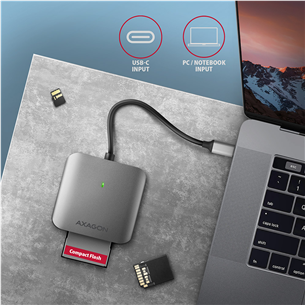 ID kortelių skaitytuvas Axagon USB-C 3.2 3-slots Prekė - CRE-S3C