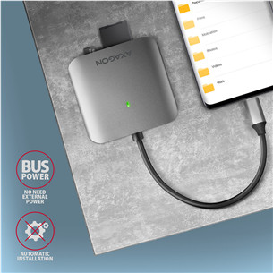 AXAGON Товар - CRE-S3C SuperSpeed USB-C UHS-II Reader, темно-серый - Считыватель карт памяти