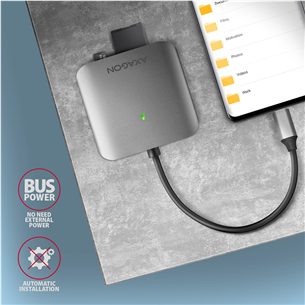 ID kortelių skaitytuvas Axagon USB-C 3.2 3-slots Prekė - CRE-S3C
