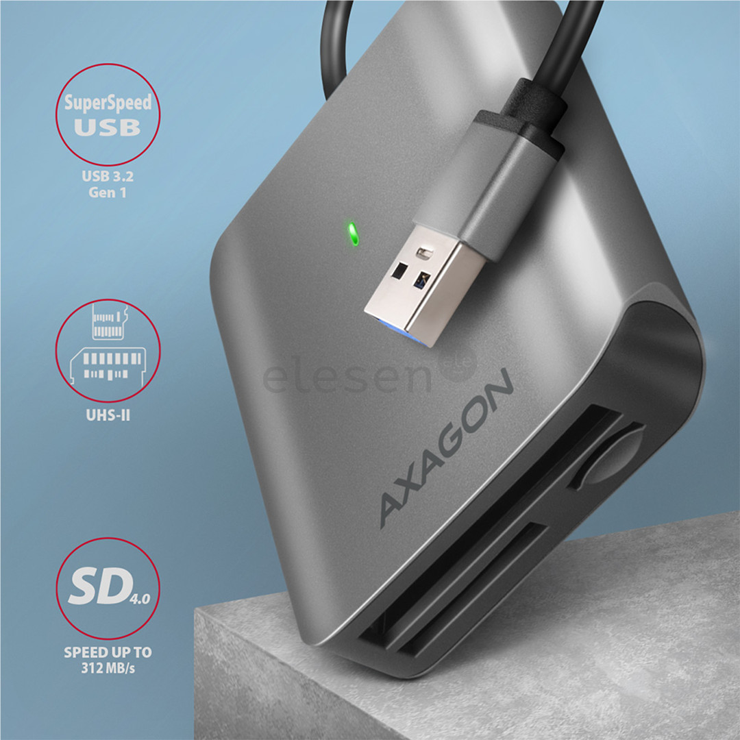 ID kortelių skaitytuvas Axagon USB-A 3.2 3-slots Prekė - CRE-S3