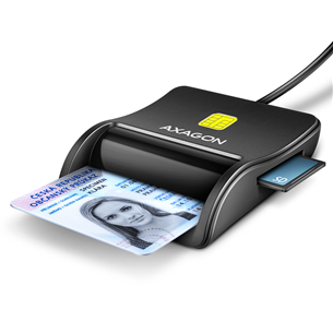 ID kortelių skaitytuvas AXAGON Item - CRE-SM3SD, USB-A CRE-SM3SD