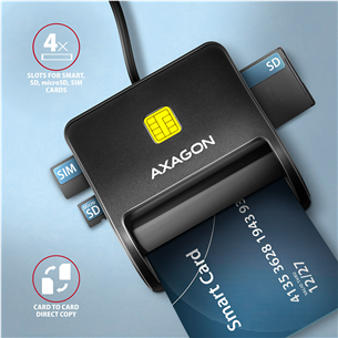 ID kortelių skaitytuvas AXAGON Item - CRE-SM3SD, USB-A