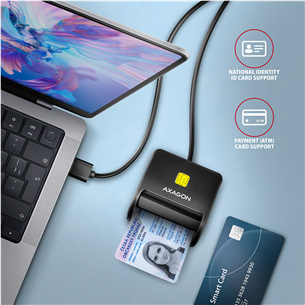 ID kortelių skaitytuvas AXAGON Item - CRE-SM3SD, USB-A