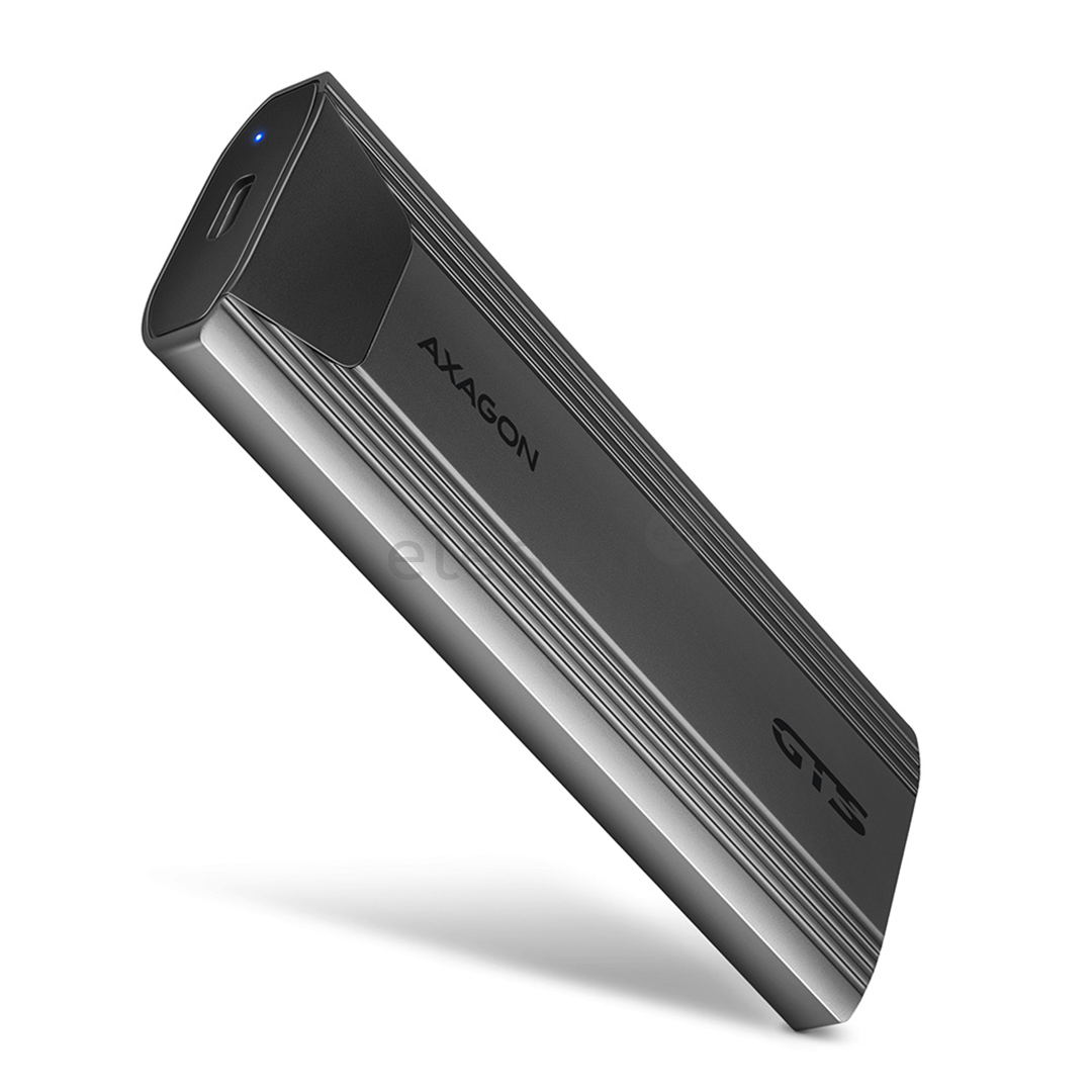 SSD dėklas Axagon EEM2-GTS Thin Screwless Box, USB-C, NVME M.2, black