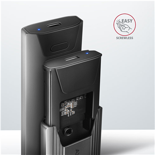 SSD dėklas Axagon EEM2-GTS Thin Screwless Box, USB-C, NVME M.2, black