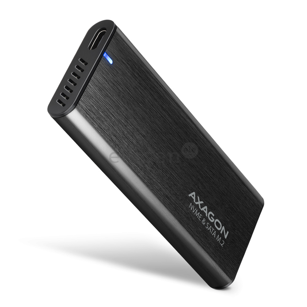Axagon Товар - EEM2-SB2 Raw Box, USB-C, M.2 NVME, mSATA, черный - Корпус для SSD