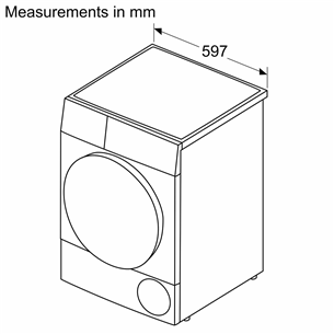 Džiovyklė Bosch Prekė - WQB245CBSN, šilumos siurblys, 9 kg, gylis 61,3 cm