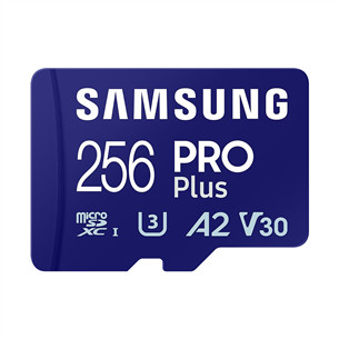 Samsung PRO Plus, 2023, microSDXC, 256 GB, blue - Memory card and adapter Item - MB-MD256SA/EU