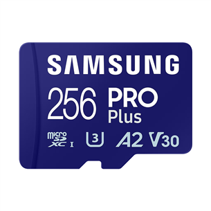 Atminties kortelė Samsung PRO Plus, 2023 micro SDXC, 256 GB + adapteris Prekė - MB-MD256SA/EU