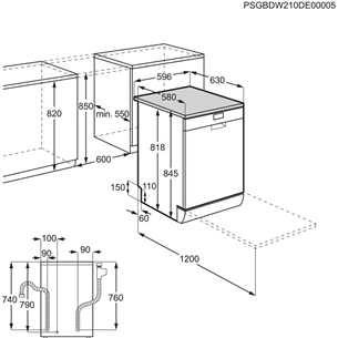 Indaplovė Electrolux Prekė - ESM48310SW, SatelliteClean, talpa 14