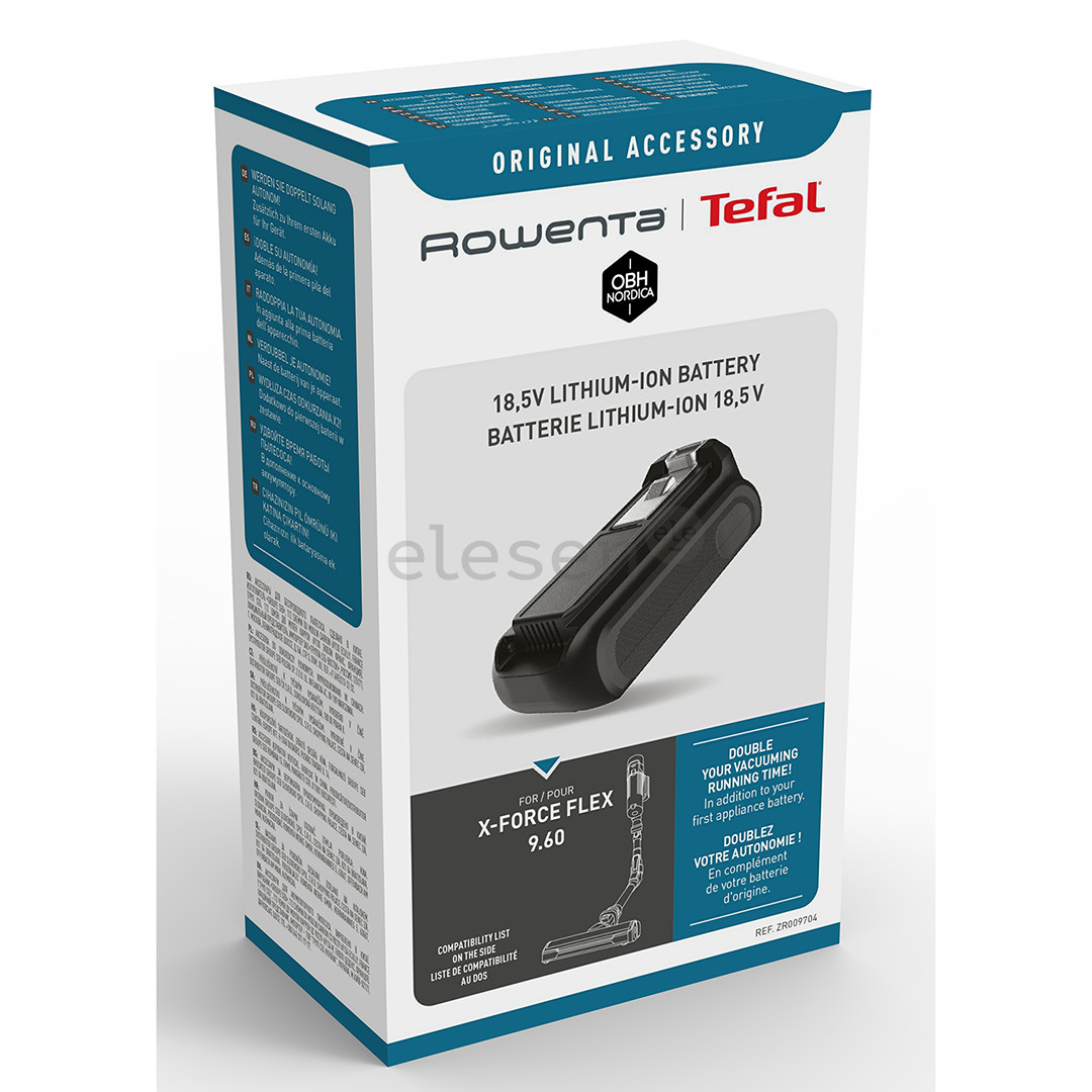Tefal, 18 В - Дополнительный аккумулятор для беспроводного пылесоса X-Force 9.60