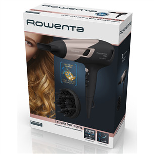 Rowenta Studio Dry Glow, 2100 W, juodas/rožinis - Plaukų džiovintuvas
