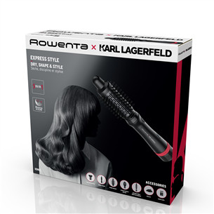 Rowenta x Karl Lagerfeld Express Style, 800 W, black - Hot air brush Item - CF635LF0