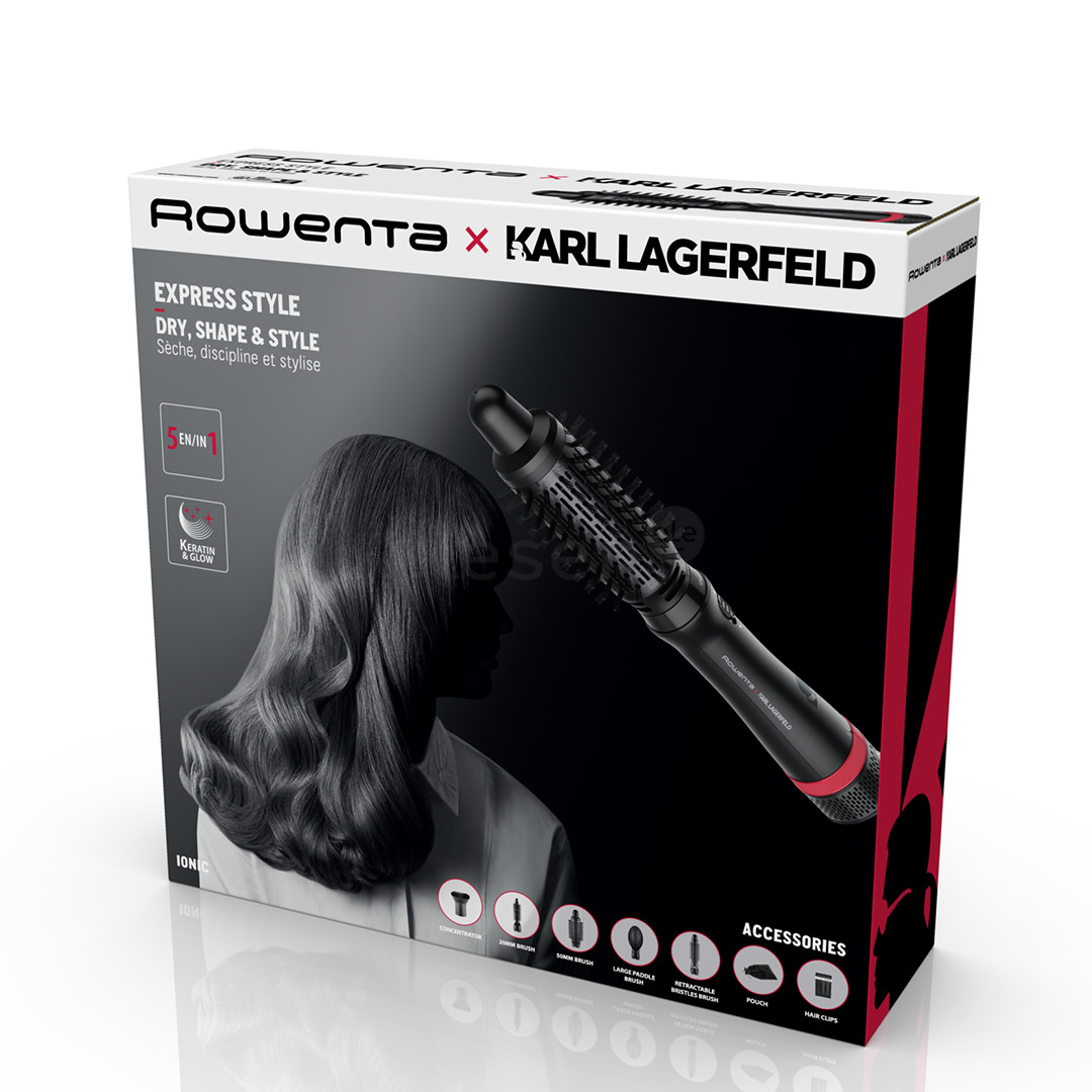 Rowenta x Karl Lagerfeld Express Style, 800 W, black - Hot air brush Item - CF635LF0