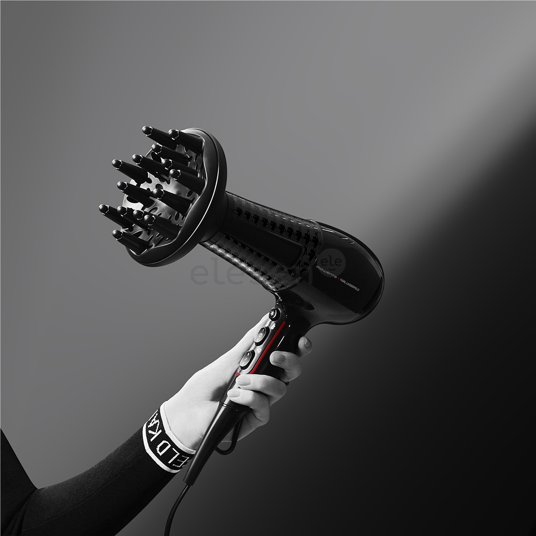 Rowenta x Karl Lagerfeld Powerline, 2100 W, black - Hairdryer