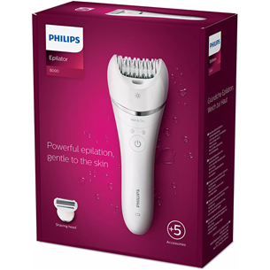 Epiliatorius Philips Epilator Series 8000, Wet & Dry Prekė - BRE710/00
