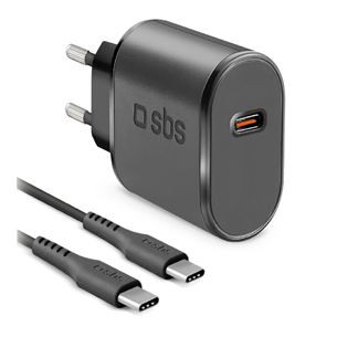 SBS Wall Charger Kit, USB-C, 15 W, juodas - Maitinimo adapteris