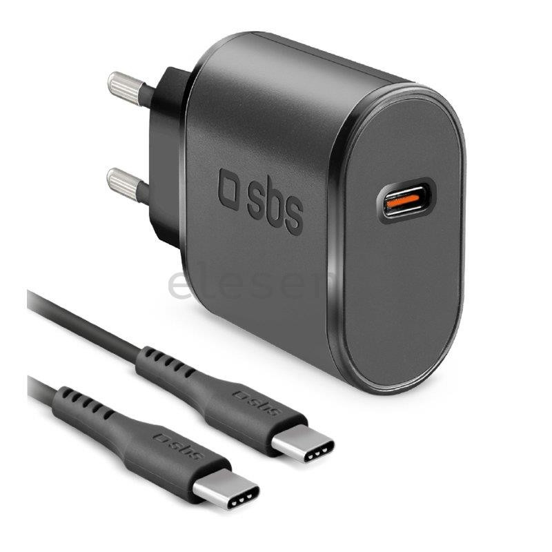 SBS Wall Charger Kit, USB-C, 15 W, juodas - Maitinimo adapteris