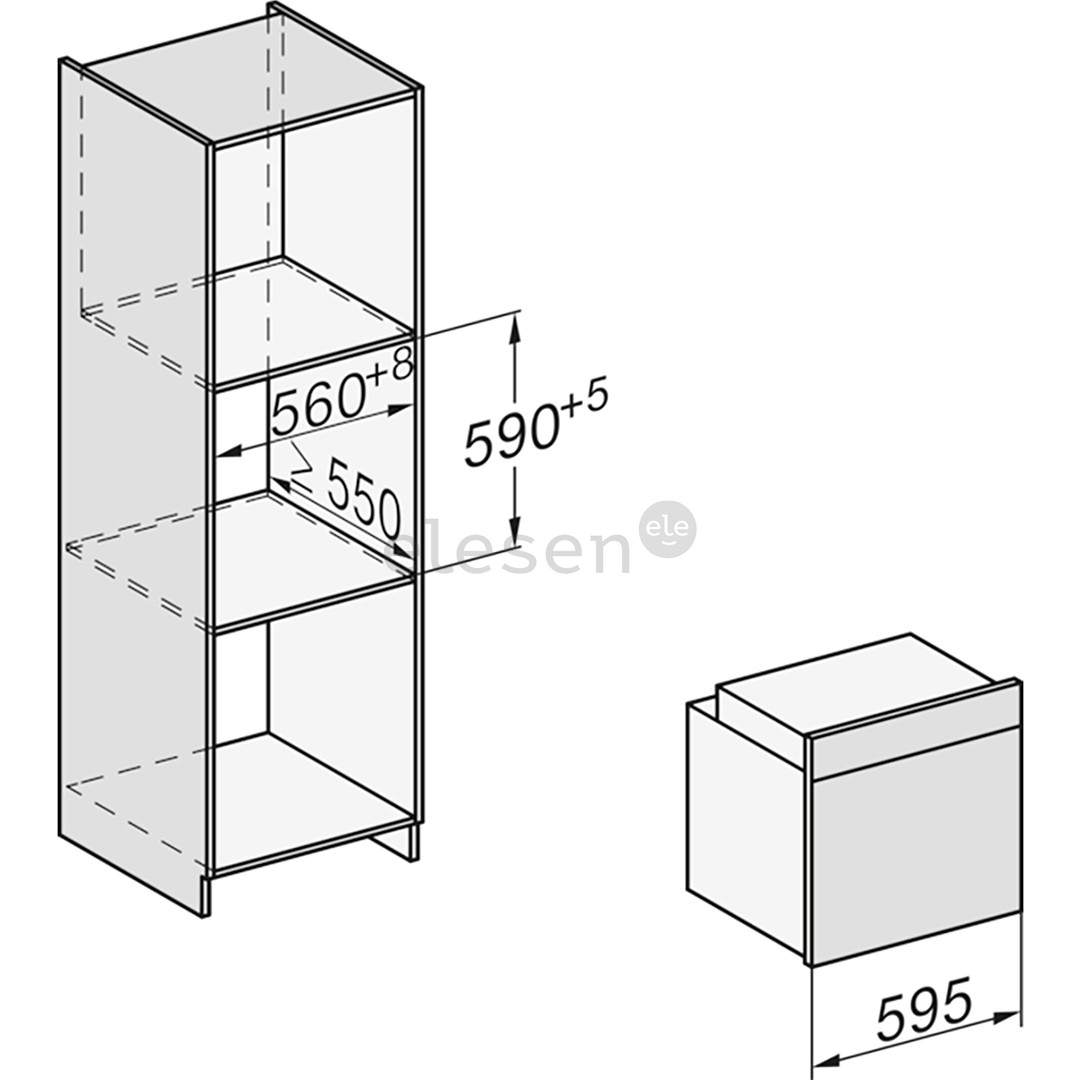 Miele, пиролитическая очистка, 76 л, нерж. сталь - Интегрируемый духовой шкаф Товар - H2467BP