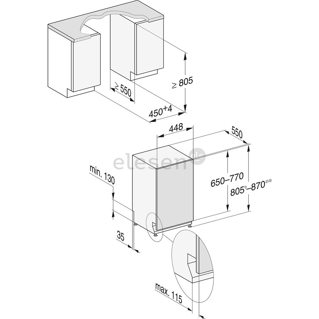Miele, 9 komplektų talpa - Įmontuojama indaplovė