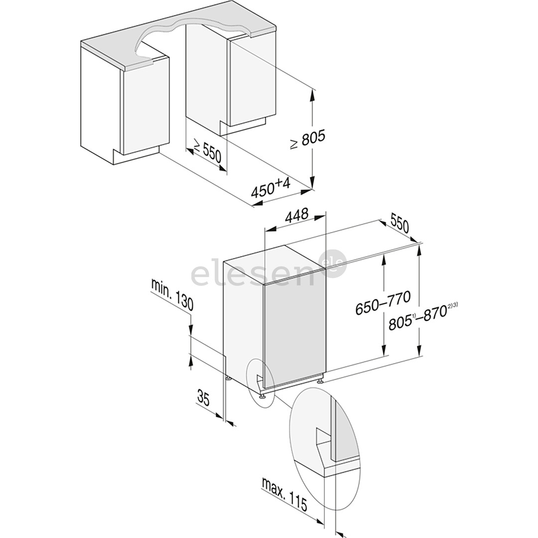 Miele, 9 komplektų talpa - Įmontuojama indaplovė