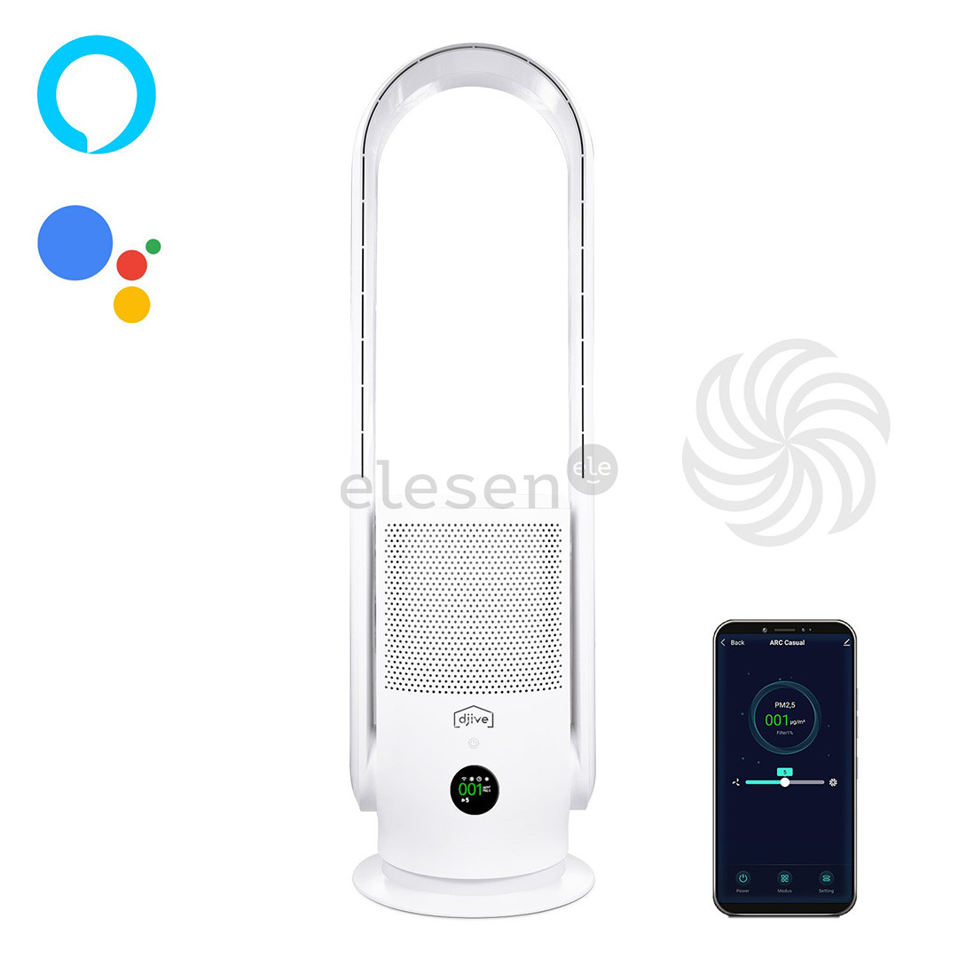 Djive Flowmate ARC Casual 2 в 1, белый - Вентилятор и очиститель воздуха
