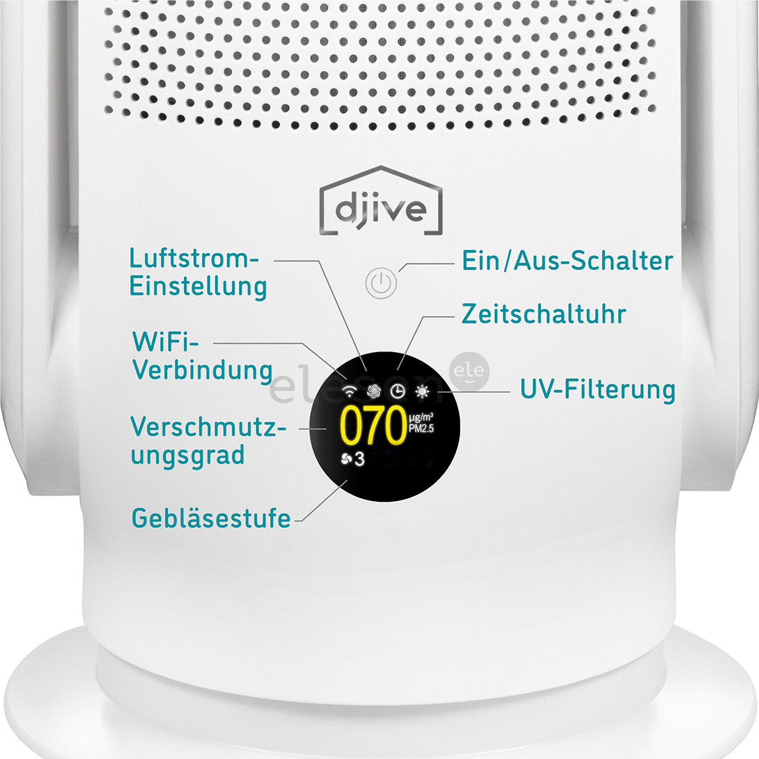 Djive Flowmate ARC Casual 2 в 1, белый - Вентилятор и очиститель воздуха