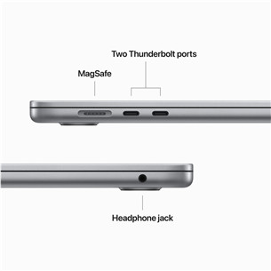 Nešiojamas kompiuteris Apple MacBook Air 15" (2023), M2 8C/10C, 8 GB, 256 GB, SWE