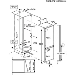 Įmontuojamas šaldytuvas Electrolux Prekė - LNS5LE18S, Low Frost, 271 L, 178 cm