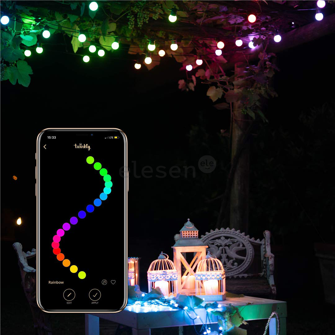 Twinkly Festoon Lights 40 RGB, 20 m, black - Smart festive lights Item - TWF040STP-BEU