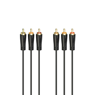 Hama Audio/Video Cable, 3 RCA - 3 RCA, позолоченный, 1,5 м, черный - Кабель Товар - 00205150 00205150