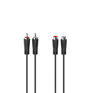 Laidas Hama Audio Extension Cable, 2 RCA plugs - 2 RCA sockets, 3 m, black Prekė - 00205094 00205094