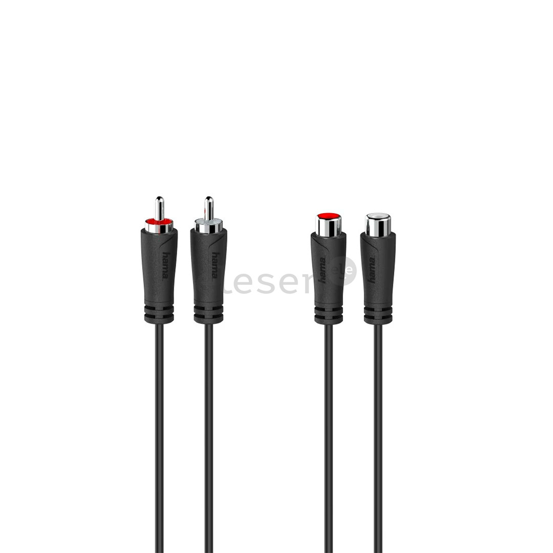 Hama Audio Extension Cable, 2 разъема RCA - 2 гнезда RCA, 3 м, черный - Кабель Товар - 00205094