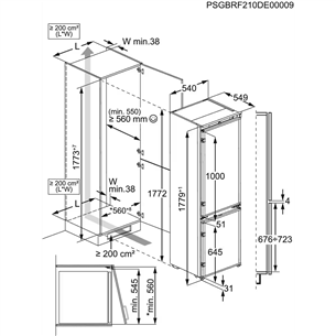 Įmontuojamas šaldytuvas Electrolux Prekė - LNG7TE18S, NoFrost, 256 L, 178 cm