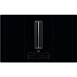 AEG 6000 FlexiBridge, plotis 83 cm, juoda - Įmontuojama indukcinė kaitlentė su gartraukiu