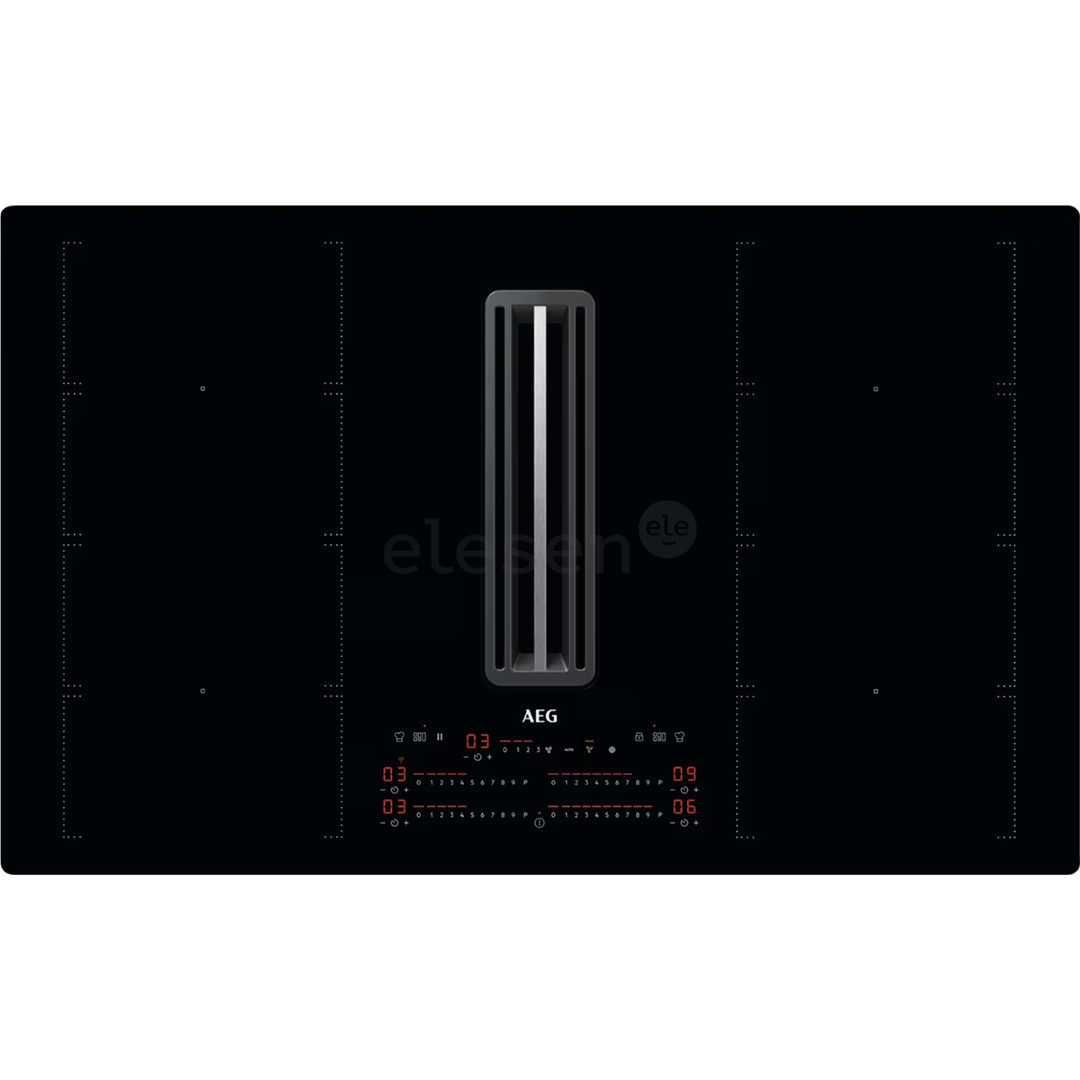 AEG 6000 FlexiBridge, plotis 83 cm, juoda - Įmontuojama indukcinė kaitlentė su gartraukiu