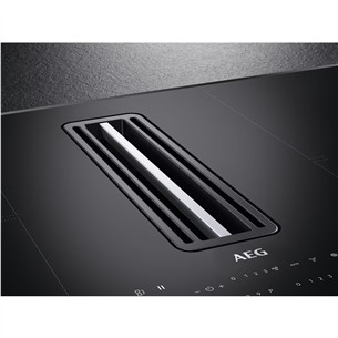 AEG 6000 FlexiBridge, plotis 83 cm, juoda - Įmontuojama indukcinė kaitlentė su gartraukiu