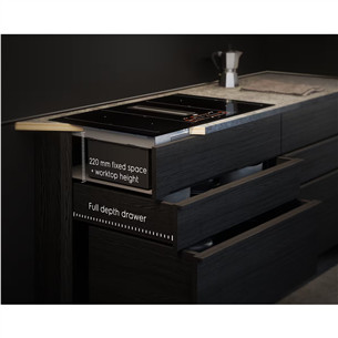 AEG 6000 FlexiBridge, plotis 83 cm, juoda - Įmontuojama indukcinė kaitlentė su gartraukiu