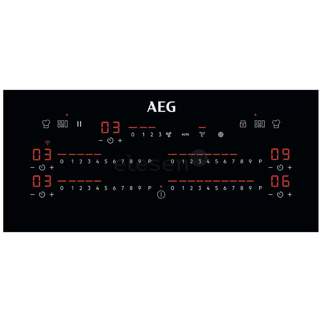 AEG 6000 FlexiBridge, plotis 83 cm, juoda - Įmontuojama indukcinė kaitlentė su gartraukiu