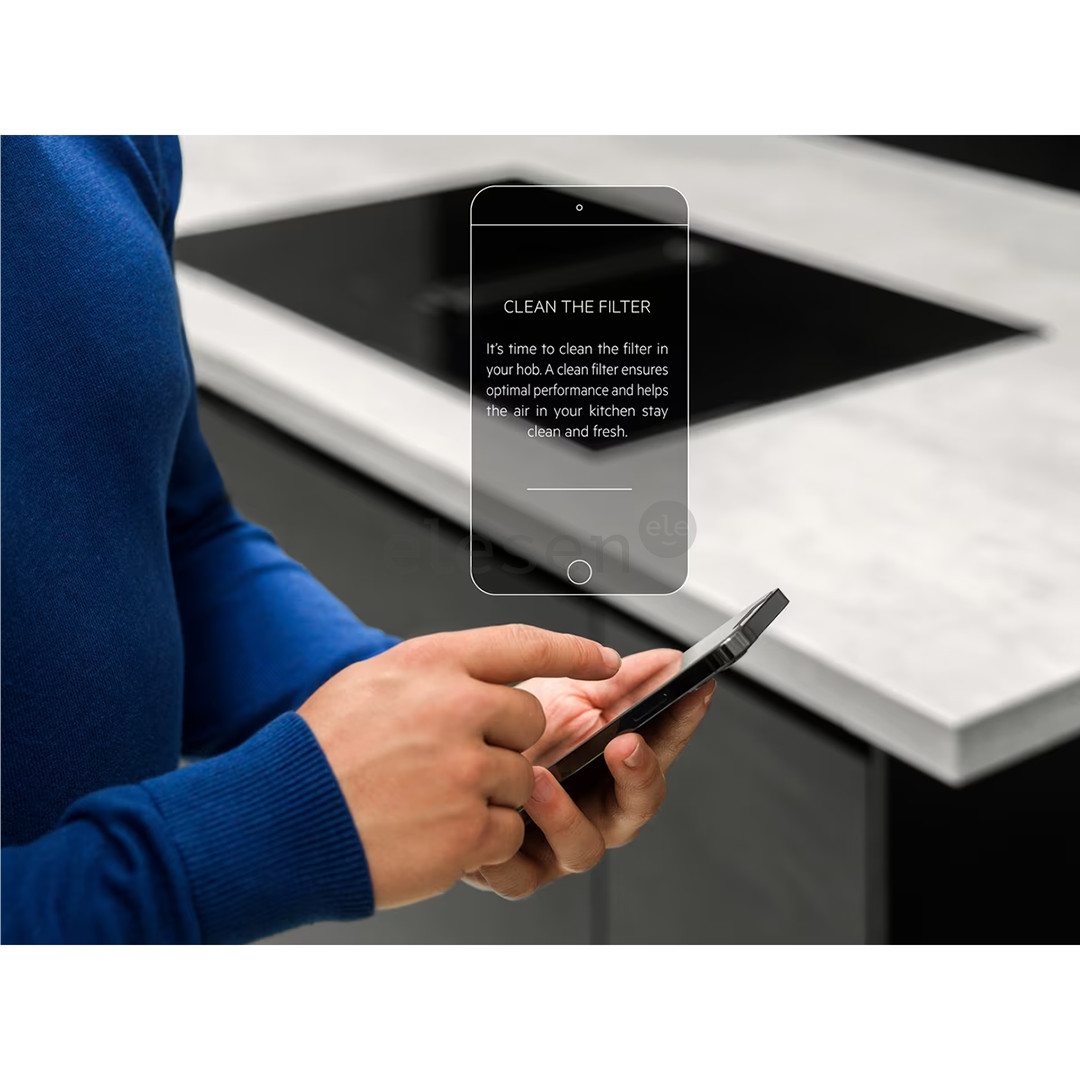 AEG 6000 FlexiBridge, plotis 83 cm, juoda - Įmontuojama indukcinė kaitlentė su gartraukiu