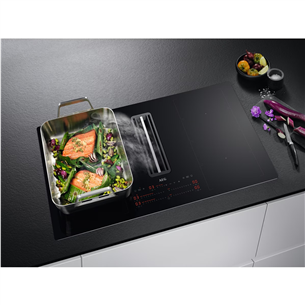 AEG 8000 FlexiBridge, plotis 83 cm, juoda - Įmontuojama indukcinė kaitlentė su gartraukiu Prekė-CCE84779CB