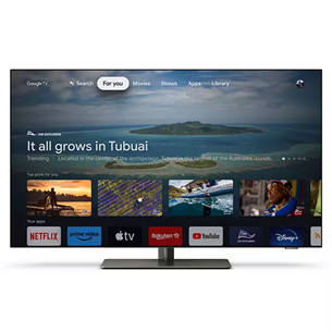 Philips OLED818, 55", OLED, Ultra HD, centre stand, gray - TV Item - 55OLED818/12