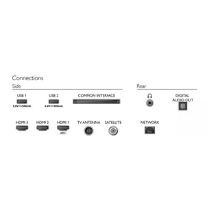 Philips PFS6808, 43'', Full HD, LED LCD, pastatomas, juodas - Televizorius