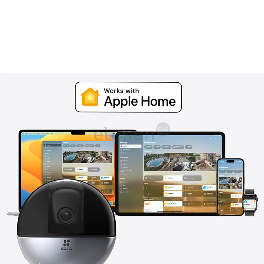 EZVIZ E6, 5 MP, WiFi, LAN, žmonių aptikimas, naktinis matymas, juoda - Stebėjimo kamera